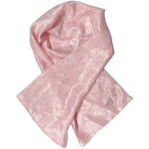 Unique Handmade Soft‎ Pastel Pink Satin Scarf Floral Wrap Fairycore Whimsicore